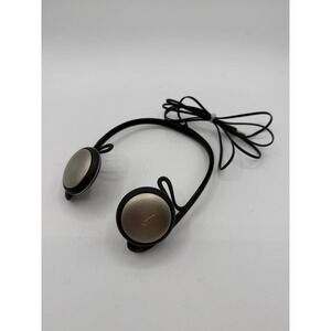 Nike SH005 Flight Vintage Sport Headphones Behind Neck Wired Silver Black Y2K